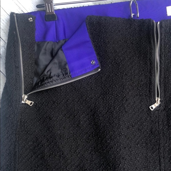 LOFT Double Zipper Black A-Line Skirt - Picture 4 of 6